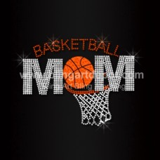Basketball Mom Rhinestone Heat Transfer